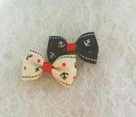 Mini Sailor Bow Hair Pins ( 2 in a set )